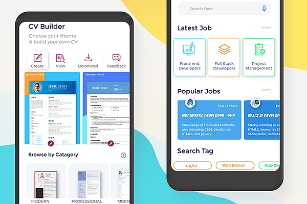 CV builder and job search mobile app