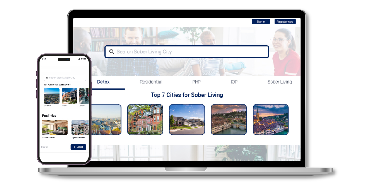 Digital platform development for sober living and addiction recovery